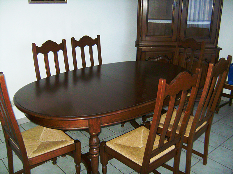 Eichentisch Esstisch Oval Tisch Eiche mit 6 Stühlen ...