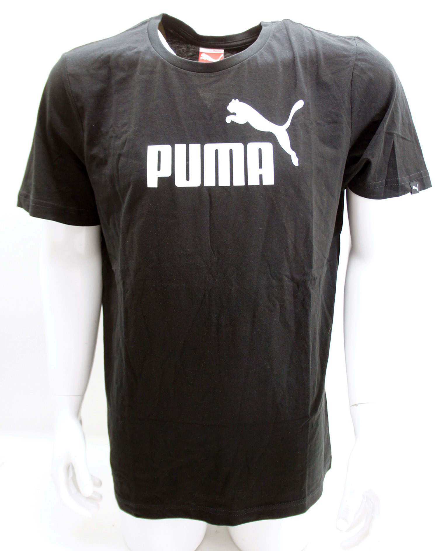 Puma Ess No. 1 Logo Tee Dry Cell Black Regular Fit Shirt Sports Running ...