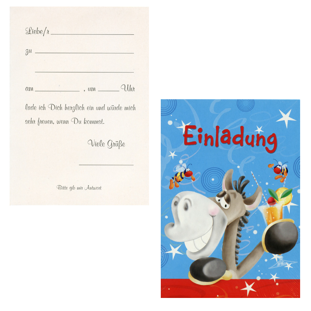 Einladungskarten Innentext Geburtstag 20 x 5 Kindergeburtstag - Einladungen mit Innentext Einladungskarten