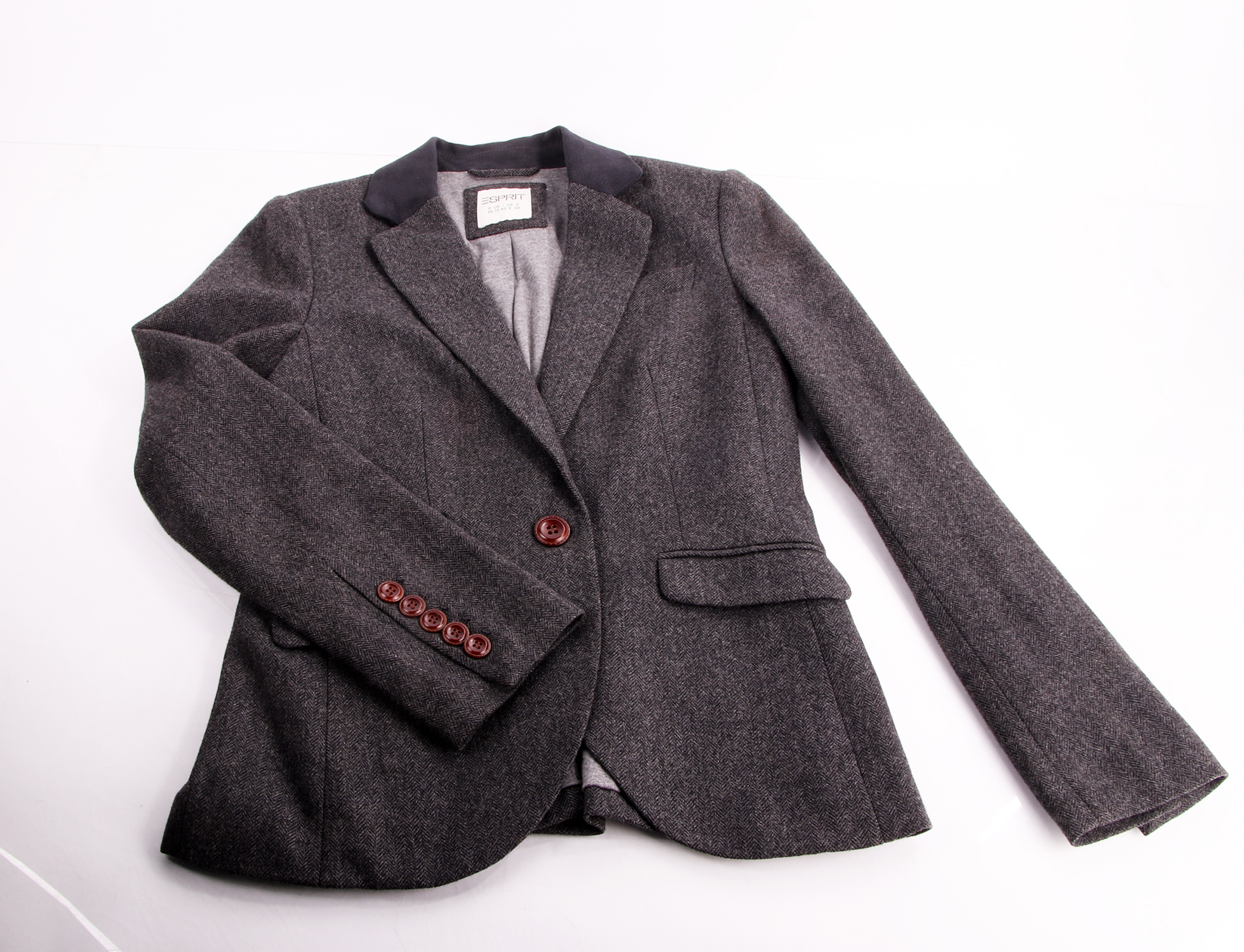 Esprit Blazer Damen Jacket 50% Wolle grau meliert Gr. 36  